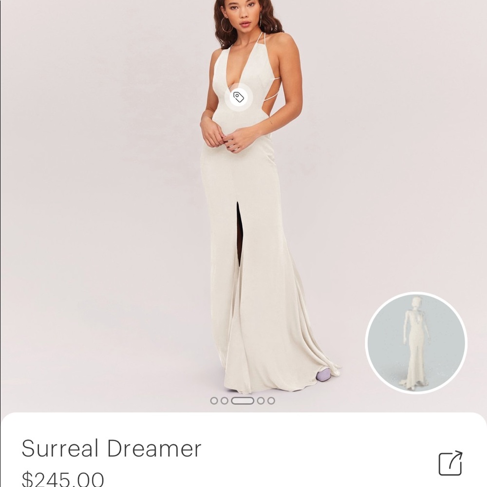 NWT Fame and Partners Open Back Gown